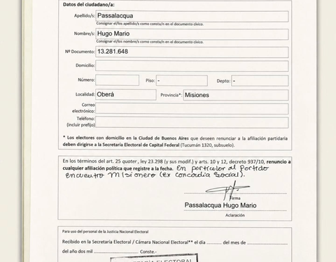 Passalacqua renunció a Encuentro Misionero